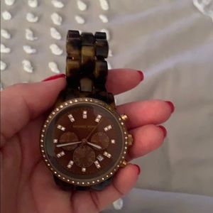 Michael Kors Brown Tortoise Shell Watch - image 1